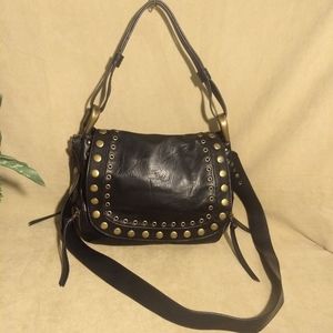 STEVE MADDEN BLACK CROSSBODY STUDS MESSENGER BAG